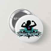 Thyroïd Cancer Fierce Cancer Overlevende Ronde Button 5,7 Cm (Voorkant /achterkant)