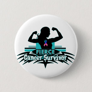 Thyroïd Cancer Fierce Cancer Overlevende Ronde Button 5,7 Cm