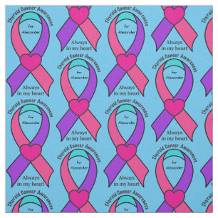 Thyroïd Cancer Heart  Awareness Ribbon Stof
