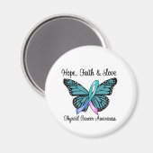 Thyroid Cancer Hope Butterfly Magneet (Voorkant / Achterkant)