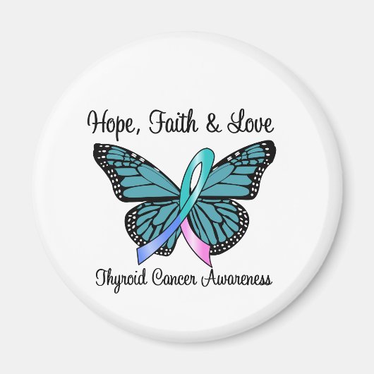 Thyroid Cancer Hope Butterfly Magneet (Voorkant)