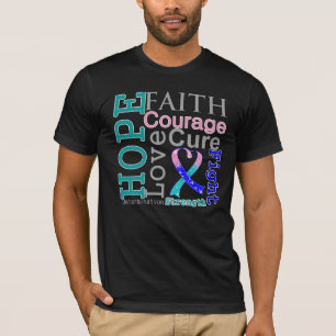 Thyroid Cancer Hope Faith Motto T-shirt