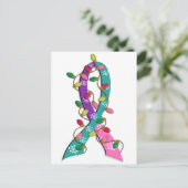 Thyroid Cancer kerstlampje Feestdagenkaart (Staand voorkant)