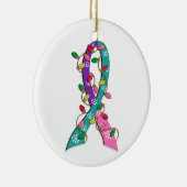 Thyroid Cancer kerstlampje Keramisch Ornament (Rechts)