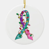 Thyroid Cancer kerstlampje Keramisch Ornament (Voorkant)