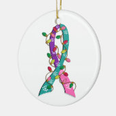 Thyroid Cancer kerstlampje Keramisch Ornament (Links)
