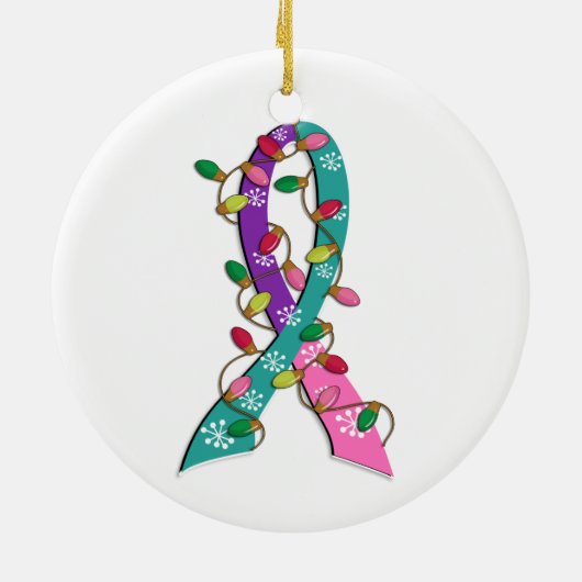 Thyroid Cancer kerstlampje Keramisch Ornament (Achterkant)