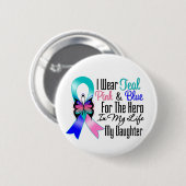 Thyroid Cancer Ribbon Hero Mijn dochter Ronde Button 5,7 Cm (Voorkant /achterkant)