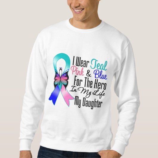 Thyroid Cancer Ribbon Hero Mijn dochter Trui (Voorkant)