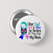 Thyroid Cancer Ribbon Hero Mijn moeder Ronde Button 5,7 Cm (Voorkant /achterkant)