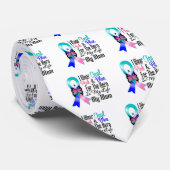 Thyroid Cancer Ribbon Hero Mijn moeder Stropdas (Opgerold)