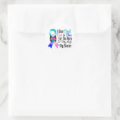 Thyroid Cancer Ribbon Hero Mijn zuster Ronde Sticker (Tas)