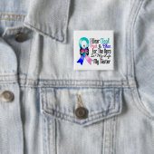 Thyroid Cancer Ribbon Hero Mijn zuster Vierkante Button 5,1 Cm (In situ)