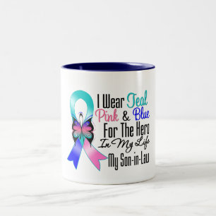 Thyroid Cancer Ribbon Hero My Son in Law Tweekleurige Koffiemok
