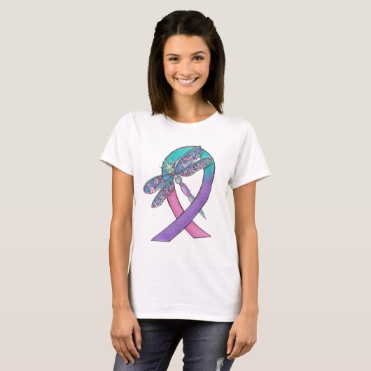Thyroïd Cancer Ribbon T-shirt (Voorkant volledig)