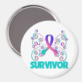 Thyroïd Cancer Survivor Butterfly Magneet (Voorkant / Achterkant)
