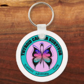 Thyroïd Cancer Survivor Butterfly Sleutelhanger (Voorkant)