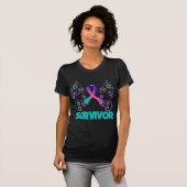 Thyroïd Cancer Survivor Butterfly T-shirt (Voorkant volledig)