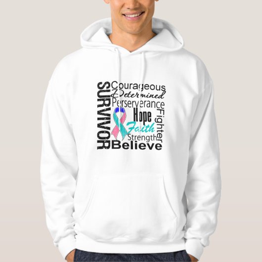 Thyroïd Cancer Survivor Collage Hoodie (Voorkant)