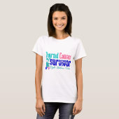 Thyroïd Cancer Survivor Flower Ribbon T-shirt (Voorkant volledig)