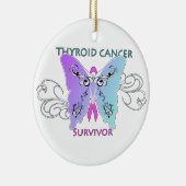 Thyroid Cancer Survivor Kerstannament Keramisch Ornament (Rechts)