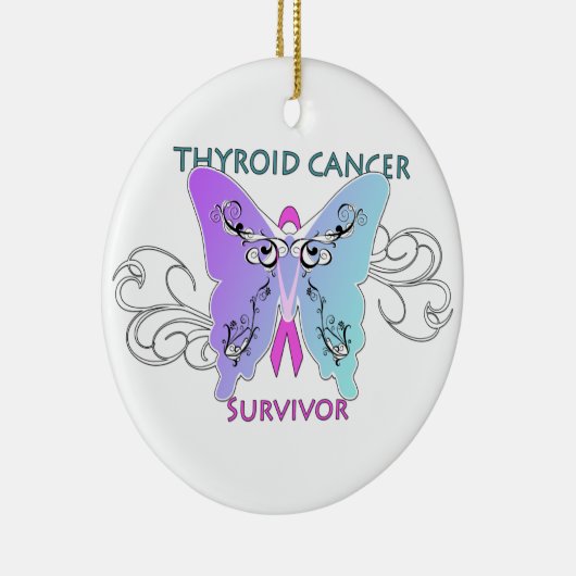 Thyroid Cancer Survivor Kerstannament Keramisch Ornament (Rechts)