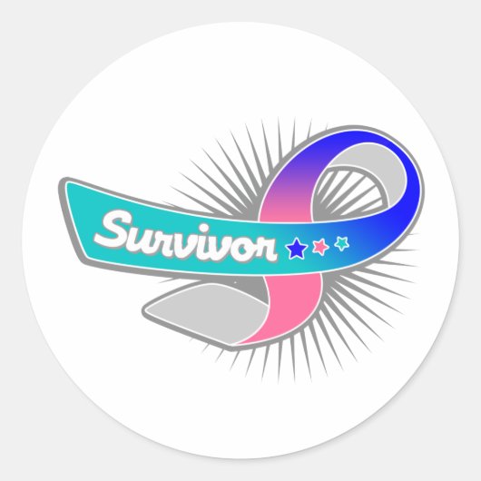 Thyroïd Cancer Survivor Ronde Sticker (Voorkant)