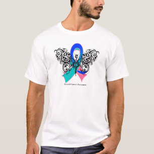 Thyroid Cancer Tribal Butterfly Ribbon T-shirt