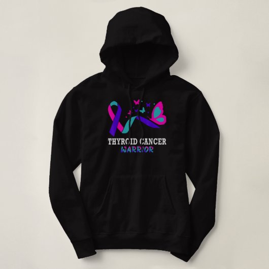 Thyroid Cancer Warrior Butterfly Survivor Warrior Hoodie (Design voorkant)