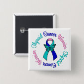 Thyroid Cancer Warrior Butterfly Vierkante Button 5,1 Cm (Voorkant /achterkant)