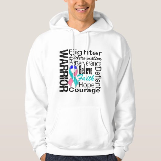 Thyroid Cancer Warrior Collage Hoodie (Voorkant)