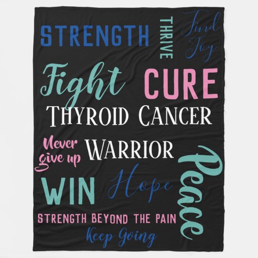 Thyroid Cancer Warrior Fleece Deken (Voorkant)