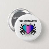 Thyroid Cancer Warrior Heart Ronde Button 5,7 Cm (Voorkant /achterkant)