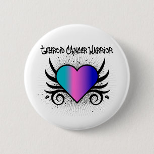Thyroid Cancer Warrior Heart Ronde Button 5,7 Cm