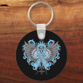 Thyroïd Disease Awareness Cool Wings Sleutelhanger (Voorkant)