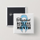 Thyroïd Disease Awareness Maand Vierkante Button 5,1 Cm (Voorkant /achterkant)