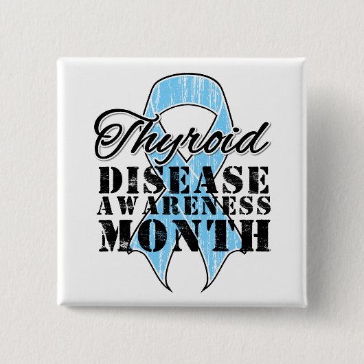 Thyroïd Disease Awareness Maand Vierkante Button 5,1 Cm (Voorkant)
