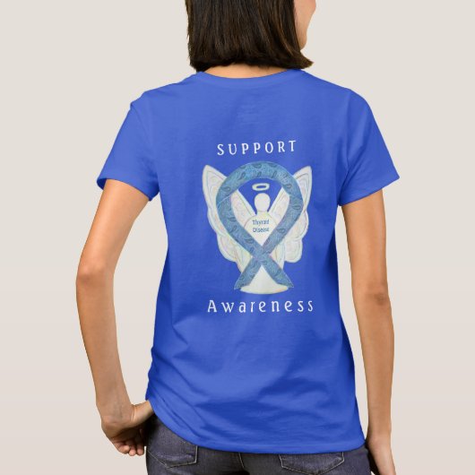 Thyroid Disease Awareness Paisley Art Angel-Shirte T-shirt (Achterkant)