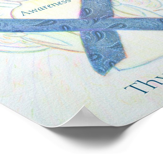 Thyroid Disease Awareness Ribbon Angel Art Poster (Hoek)