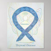 Thyroid Disease Awareness Ribbon Angel Art Poster (Voorkant)