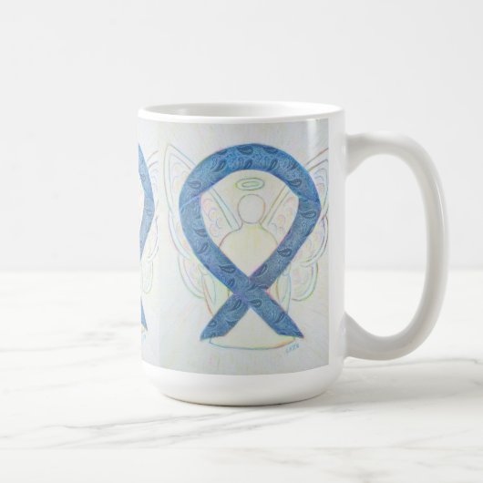 Thyroïd Disease Awareness Ribbon Angel Coffee Mok (Rechts)