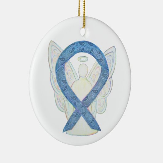 Thyroid Disease Awareness Ribbon Angel Ornaments Keramisch Ornament (Rechts)