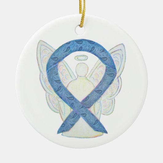 Thyroid Disease Awareness Ribbon Angel Ornaments Keramisch Ornament (Voorkant)