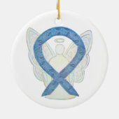 Thyroid Disease Awareness Ribbon Angel Ornaments Keramisch Ornament (Achterkant)