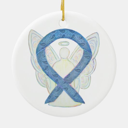 Thyroid Disease Awareness Ribbon Angel Ornaments Keramisch Ornament (Achterkant)