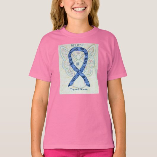 Thyroïd Disease Awareness Ribbon Angel Shirt (Voorkant)