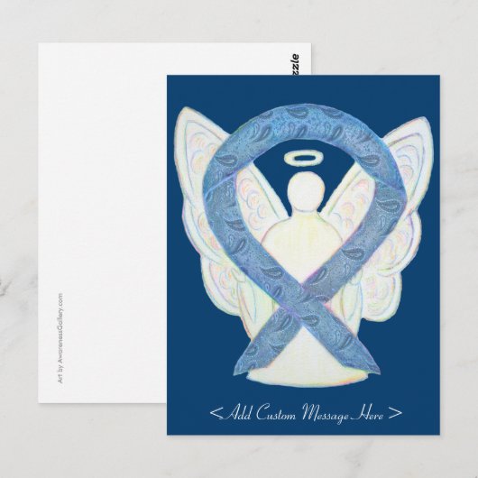 Thyroid Paisley Awareness Ribbon Angel Briefkaart (Voorkant / Achterkant)