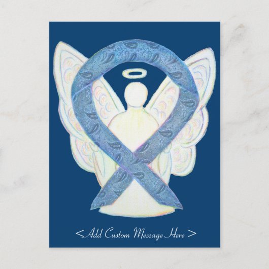 Thyroid Paisley Awareness Ribbon Angel Briefkaart (Voorkant)