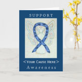 Thyroid Paisley Awareness Ribbon Gepersonaliseerd Kaart (Gele Bloem)
