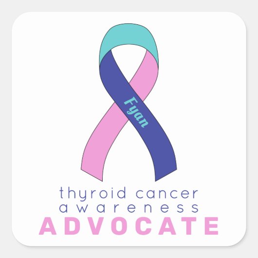 Thyroïde kanker Advocate White Square Sticker (Voorkant)